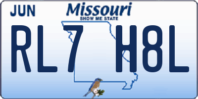MO license plate RL7H8L