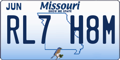 MO license plate RL7H8M