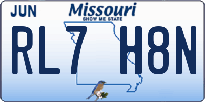 MO license plate RL7H8N