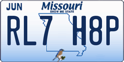 MO license plate RL7H8P