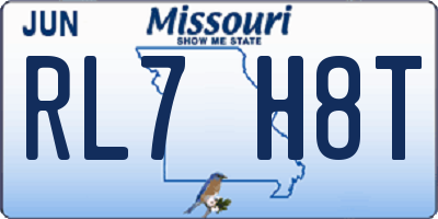 MO license plate RL7H8T