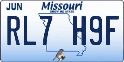 MO license plate RL7H9F