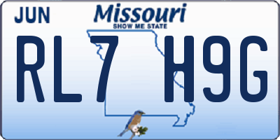 MO license plate RL7H9G