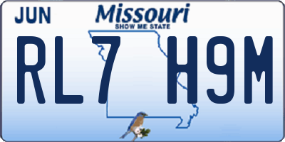 MO license plate RL7H9M