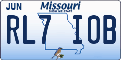 MO license plate RL7I0B