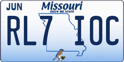 MO license plate RL7I0C