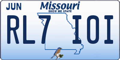 MO license plate RL7I0I