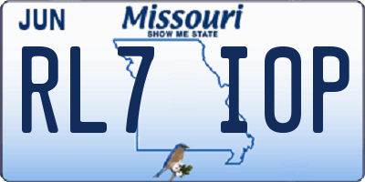 MO license plate RL7I0P