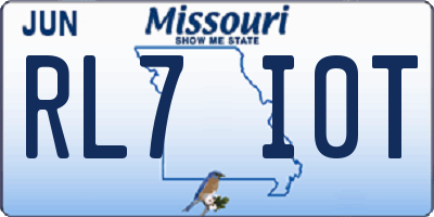 MO license plate RL7I0T