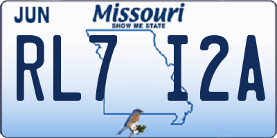 MO license plate RL7I2A