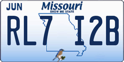 MO license plate RL7I2B