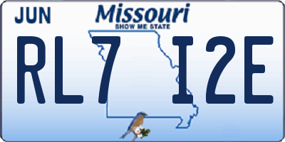 MO license plate RL7I2E