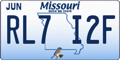 MO license plate RL7I2F
