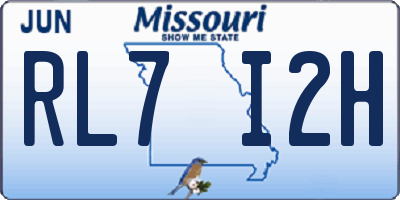 MO license plate RL7I2H