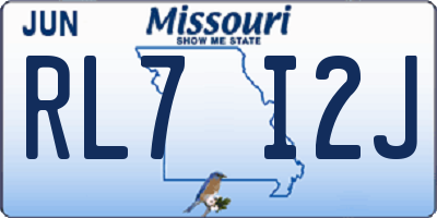 MO license plate RL7I2J