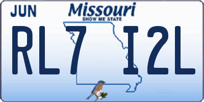 MO license plate RL7I2L