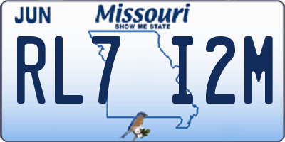 MO license plate RL7I2M