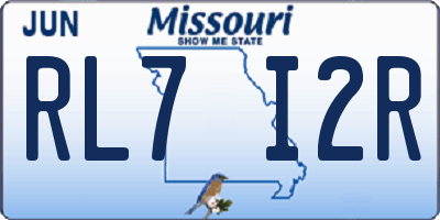 MO license plate RL7I2R