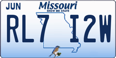 MO license plate RL7I2W