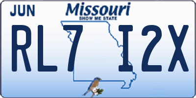MO license plate RL7I2X