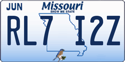 MO license plate RL7I2Z