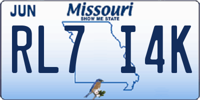 MO license plate RL7I4K
