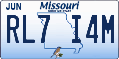 MO license plate RL7I4M