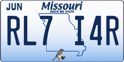 MO license plate RL7I4R