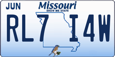 MO license plate RL7I4W