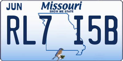 MO license plate RL7I5B
