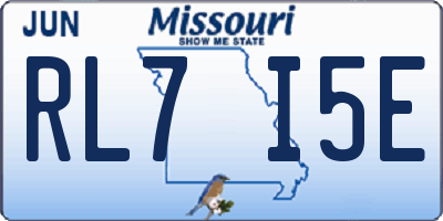 MO license plate RL7I5E