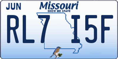 MO license plate RL7I5F