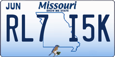MO license plate RL7I5K