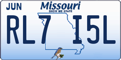 MO license plate RL7I5L