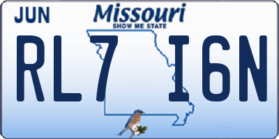 MO license plate RL7I6N