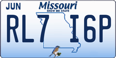 MO license plate RL7I6P