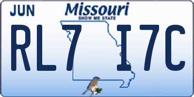 MO license plate RL7I7C