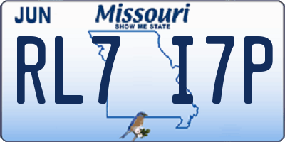 MO license plate RL7I7P