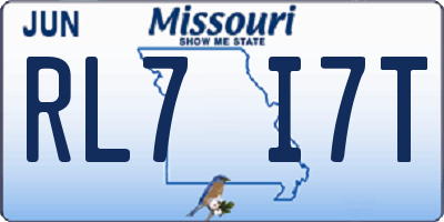 MO license plate RL7I7T