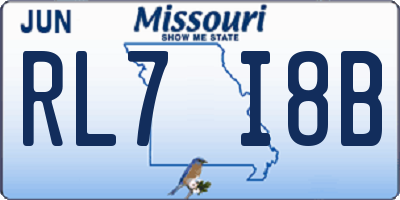 MO license plate RL7I8B