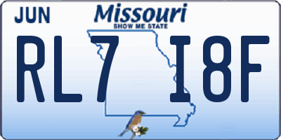 MO license plate RL7I8F