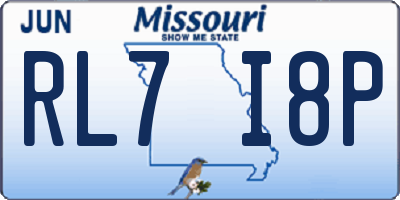 MO license plate RL7I8P