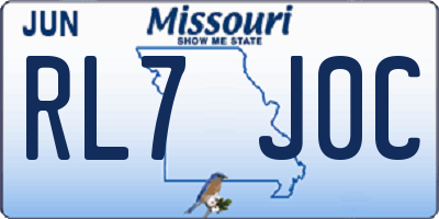 MO license plate RL7J0C