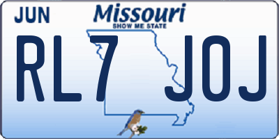 MO license plate RL7J0J