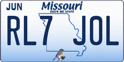 MO license plate RL7J0L