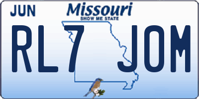 MO license plate RL7J0M