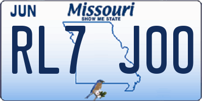 MO license plate RL7J0O