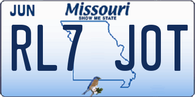 MO license plate RL7J0T