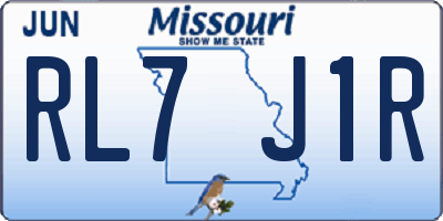 MO license plate RL7J1R