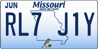 MO license plate RL7J1Y